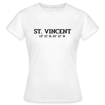 Saint-Vincent coordonne Koordinaten West Indies - T-shirt Femme - blanc - Devant - AI Model Female 172 dark (172cm)