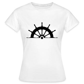 Volant noir - T-shirt Femme - blanc - Devant - AI Model Female 172 dark (172cm)