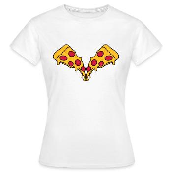 2 morceaux morceaux salami pizza délicieuse nourri - T-shirt Femme - blanc - Devant - AI Model Female 172 dark (172cm)