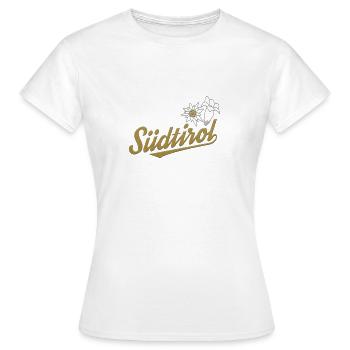 12 südtirol edelweiss enzian - Frauen T-Shirt - Weiß - Vorne - AI Model Female 172 dark (172cm)