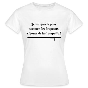 Je suis pas là pour secouer des drapeaux (noir) - T-shirt Femme - blanc - Devant - AI Model Female 172 dark (172cm)