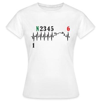 Motorcycle Gear Shift Heartbeat Biker - Women's T-Shirt - white - Front - AI Model Female 172 dark (172cm)