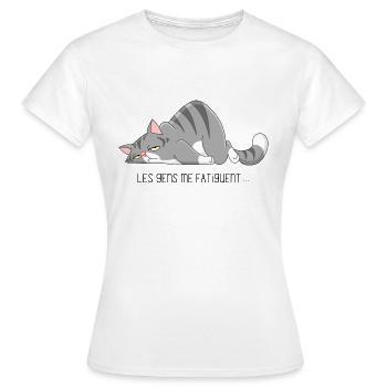 Menschen machen mich müde - Frauen T-Shirt - Weiß - Vorne - AI Model Female 172 dark (172cm)