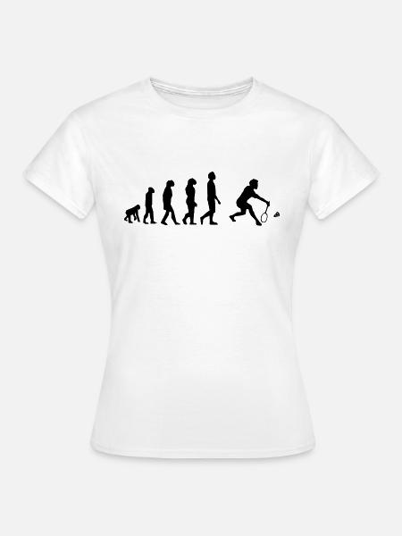 Badminton Evolution - Frauen T-Shirt - Weiß