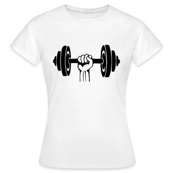 Hand dumbbell - Women's T-Shirt - white - Front - AI Model Female 172 dark (172cm)