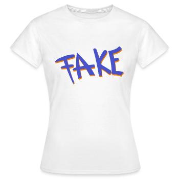 Fälschung Faux - T-shirt Femme - blanc - Devant - AI Model Female 172 dark (172cm)