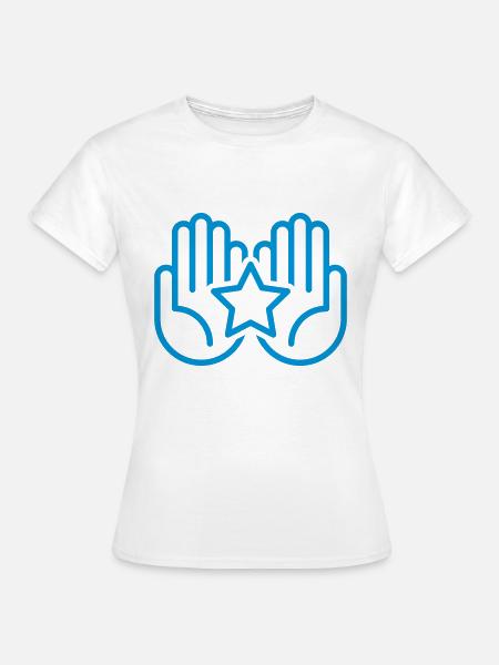 Hände mit Stern - Frauen T-Shirt - Weiß