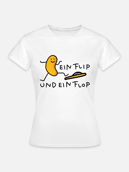 Ernussflips mit Flop - Frauen T-Shirt - Weiß