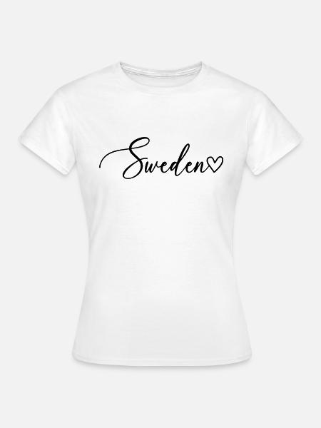 Sweden Schweden Schrift - Frauen T-Shirt - Weiß
