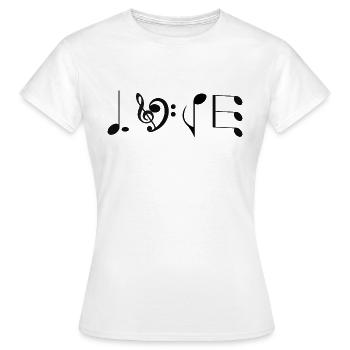 Love Music - originelle Geschenkidee - Frauen T-Shirt - Weiß - Vorne - AI Model Female 172 dark (172cm)