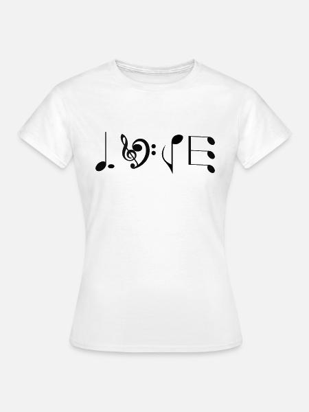 Love Music - originelle Geschenkidee - Frauen T-Shirt - Weiß