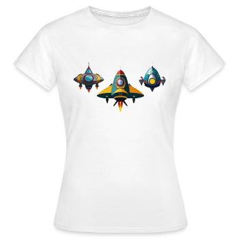 Spaceships - Women's T-Shirt - white - Front - AI Model Female 172 dark (172cm)