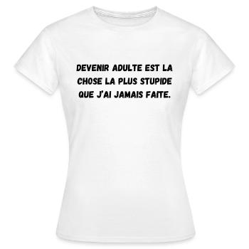adulte - T-shirt Femme - blanc - Devant - AI Model Female 172 dark (172cm)
