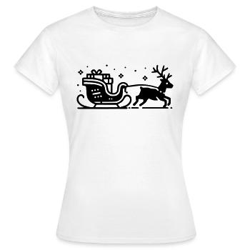 Rentier Schlitten - Frauen T-Shirt - Weiß - Vorne - AI Model Female 172 dark (172cm)