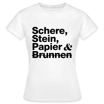 Schere, Stein, Papier & Brunnen - Frauen T-Shirt - Weiß - Vorne - AI Model Female 172 dark (172cm)