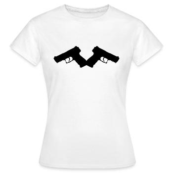 gun2_2_mal6 - Frauen T-Shirt - Weiß - Vorne - AI Model Female 172 dark (172cm)