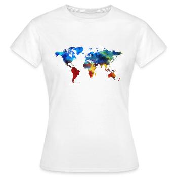 Kontinente in Farbe - Frauen T-Shirt - Weiß - Vorne - AI Model Female 172 dark (172cm)