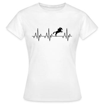 Heartbeat ECG Equitation Horseback riding Equestrian Equestrian sport - Women's T-Shirt - white - Front - AI Model Female 172 dark (172cm)