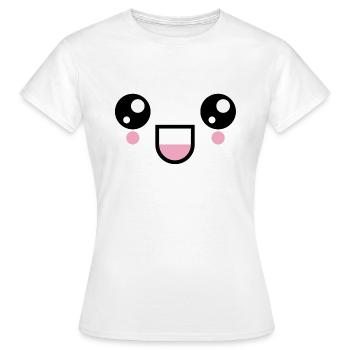 Kawaii visage de rire visage émoticône émoticône visage - T-shirt Femme - blanc - Devant - AI Model Female 172 dark (172cm)