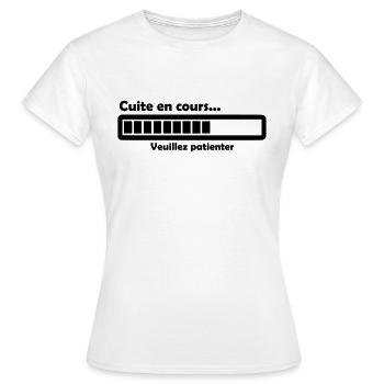 Cuite en cours - T-shirt Femme - blanc - Devant - AI Model Female 172 dark (172cm)