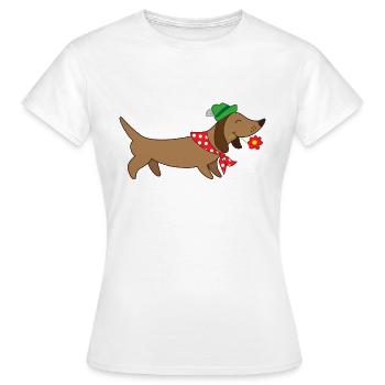 Teckel bavarois - T-shirt Femme - blanc - Devant - AI Model Female 172 dark (172cm)