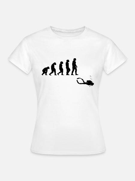 Evolution Tauchen mit Gerät - Frauen T-Shirt - Weiß