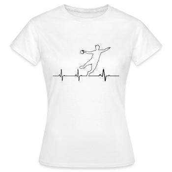 Handball Rhythm Cardiaque Handballer - Women's T-Shirt - white - Front - AI Model Female 172 dark (172cm)