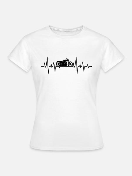 Papa en moto - T-shirt Femme - blanc