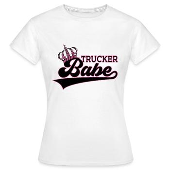 TRUCKER BABE - Frauen T-Shirt - Weiß - Vorne - AI Model Female 172 dark (172cm)