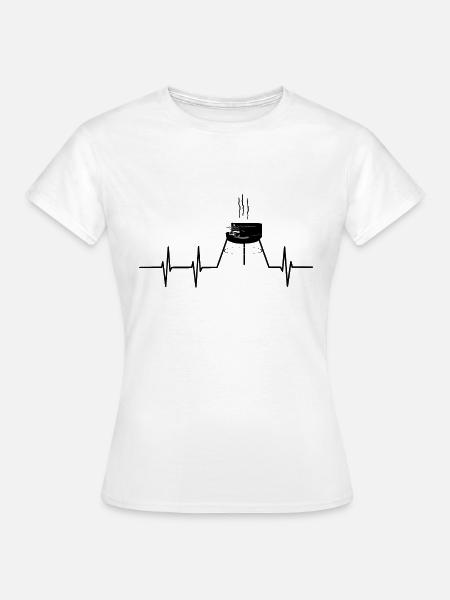 Grill Herzfrequenz - Frauen T-Shirt - Weiß