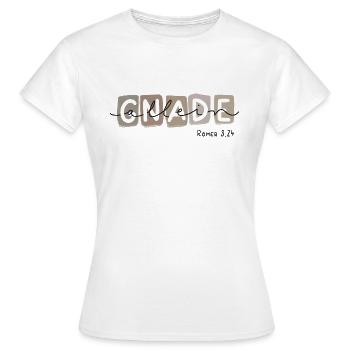 Gnade allein - Frauen T-Shirt - Weiß - Vorne - AI Model Female 172 dark (172cm)