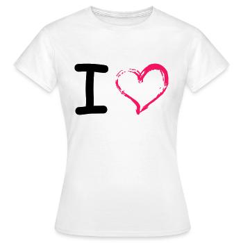 I Heart - Frauen T-Shirt - Weiß - Vorne - AI Model Female 172 dark (172cm)