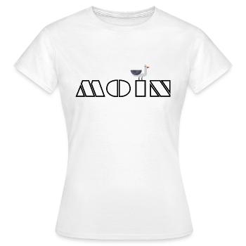 moin moewe 3a - Frauen T-Shirt - Weiß - Vorne - AI Model Female 172 dark (172cm)
