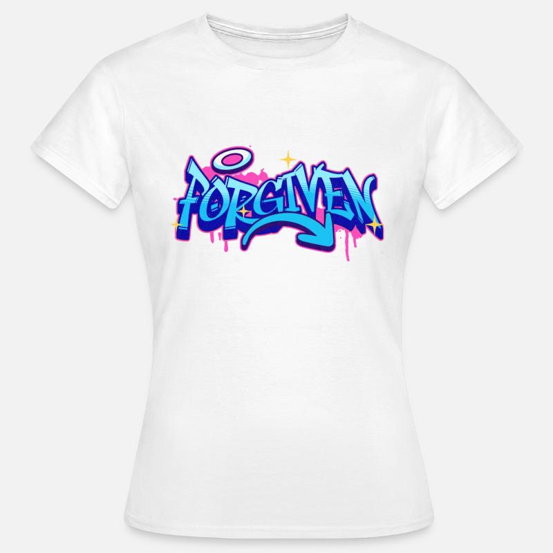 Forgiven: A Christian graffiti image - Women's T-Shirt - white