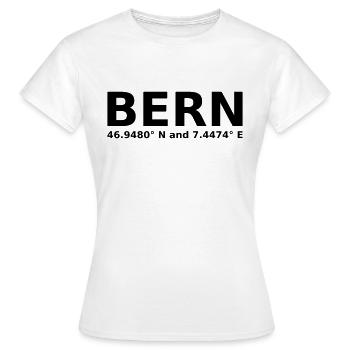 Bern - with geo coordinates horizontal - Women's T-Shirt - white - Front - AI Model Female 172 dark (172cm)