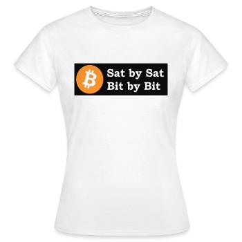 sat by sat bit by bit - Women's T-Shirt - white - Front - AI Model Female 172 dark (172cm)