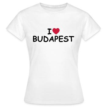 I heart/love Budapest - Frauen T-Shirt - Weiß - Vorne - AI Model Female 172 dark (172cm)