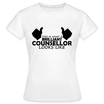 brilliant counsellor - Women's T-Shirt - white - Front - AI Model Female 172 dark (172cm)