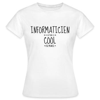 Computer / Informatiker / Aussenseiter / Ingenieur - Frauen T-Shirt - Weiß - Vorne - AI Model Female 172 dark (172cm)