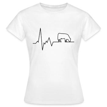 heartbeat cattle - Women's T-Shirt - white - Front - AI Model Female 172 dark (172cm)