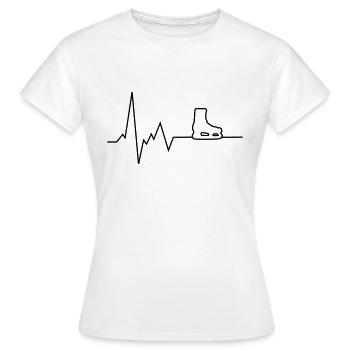 herzschlag schlittschuhe - Frauen T-Shirt - Weiß - Vorne - AI Model Female 172 dark (172cm)