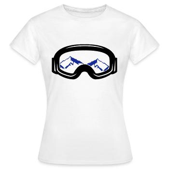 skibrille - Frauen T-Shirt - Weiß - Vorne - AI Model Female 172 dark (172cm)