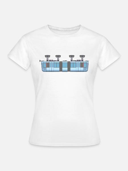 Schwebebahn kurz pixelart - Frauen T-Shirt - Weiß