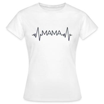 Herzschlag Mama - Frauen T-Shirt - Weiß - Vorne - AI Model Female 172 dark (172cm)