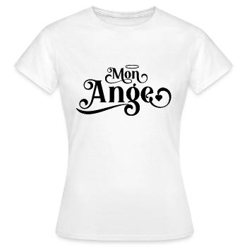 Mon ange - T-shirt Femme - blanc - Devant - AI Model Female 172 dark (172cm)