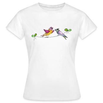 Conversations sur les oiseaux - T-shirt Femme - blanc - Devant - AI Model Female 172 dark (172cm)