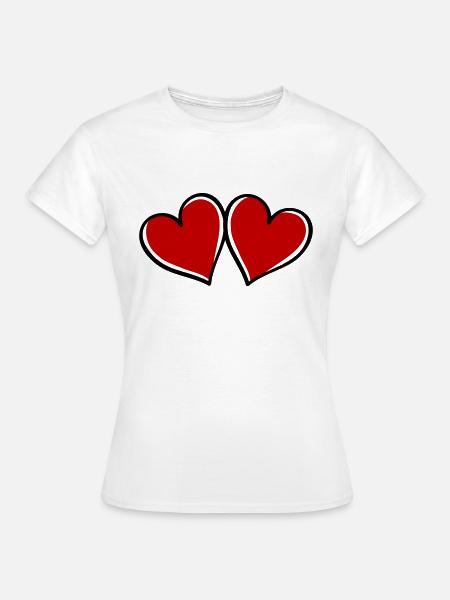 love hearts - Frauen T-Shirt - Weiß