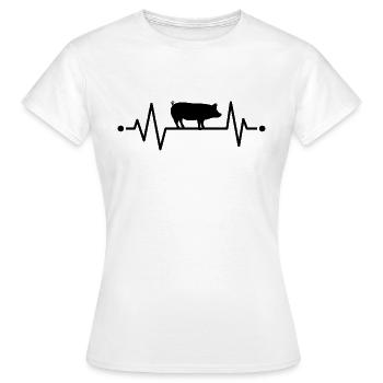 Sanglier au rythme cardiaque du sanglier Sanglier ECG Sanglier - T-shirt Femme - blanc - Devant - AI Model Female 172 dark (172cm)