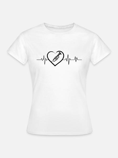 Herzschlag-Trompete - Frauen T-Shirt - Weiß
