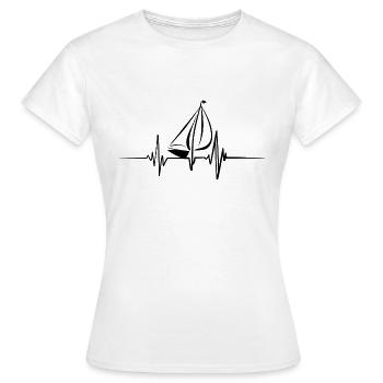 Segelboot Heartbeat Segelboot - Frauen T-Shirt - Weiß - Vorne - AI Model Female 172 dark (172cm)